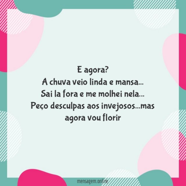 E agora