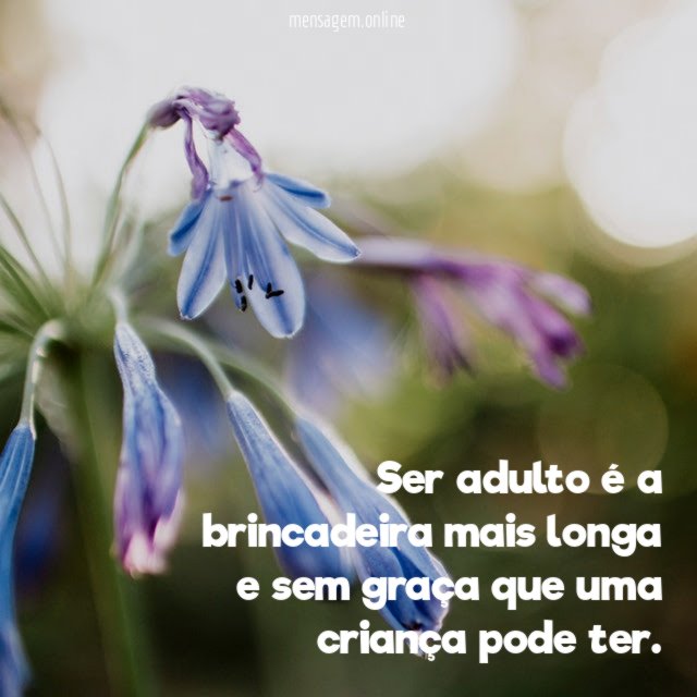 Ser adulto é a brincadeira mais longa