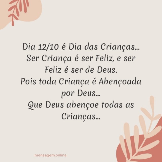 Dia 12/10 é Dia das Crianças