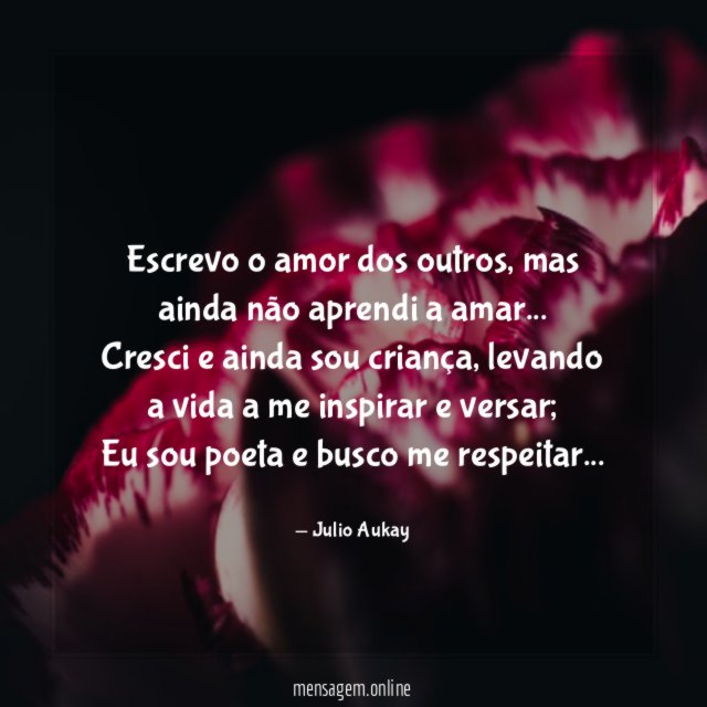 Escrevo o amor dos outros
