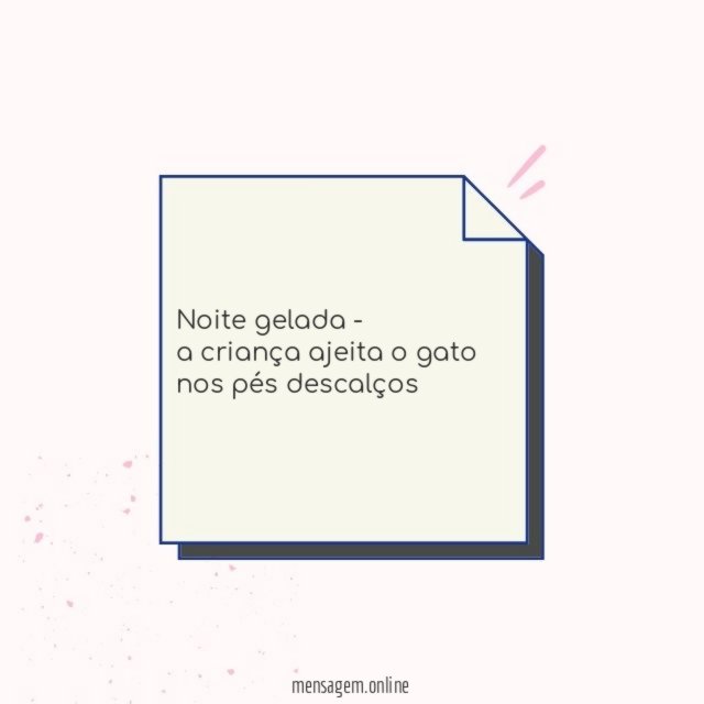 noite gelada - a criança ajeita o gato nos pés