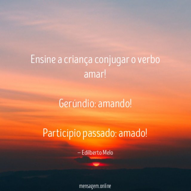 Ensine a criança conjugar o verbo amar