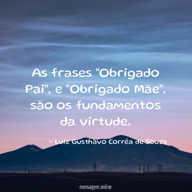 As frases "Obrigado Pai"
