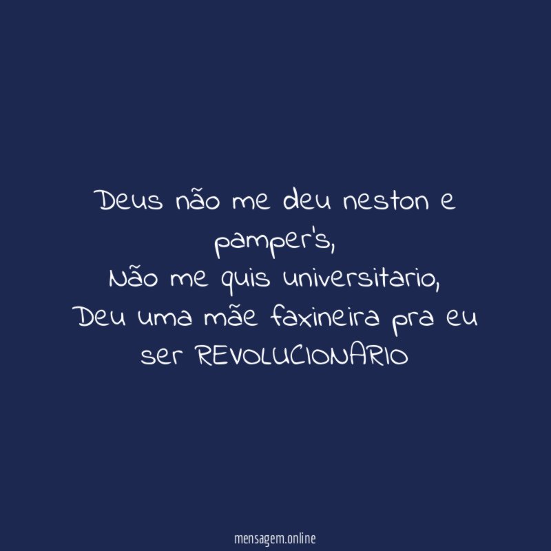 Deus não me deu neston e pamper's