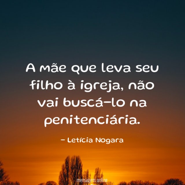 A mãe que leva seu filho à igreja
