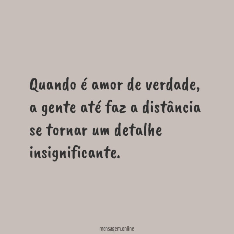 Quando é amor de verdade
