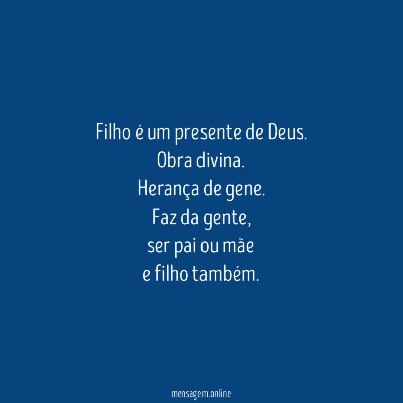 Filho é um presente de Deus