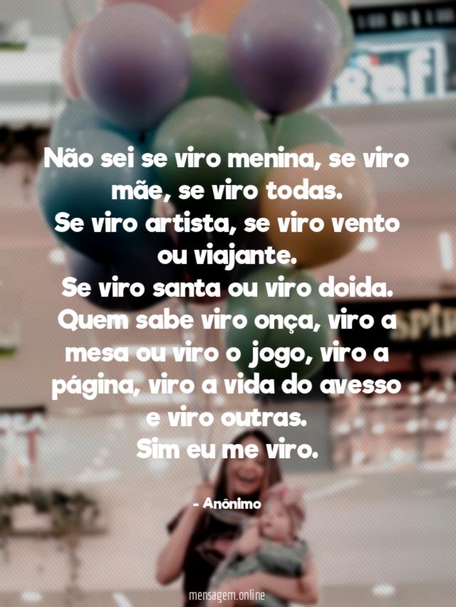 Não sei se viro menina