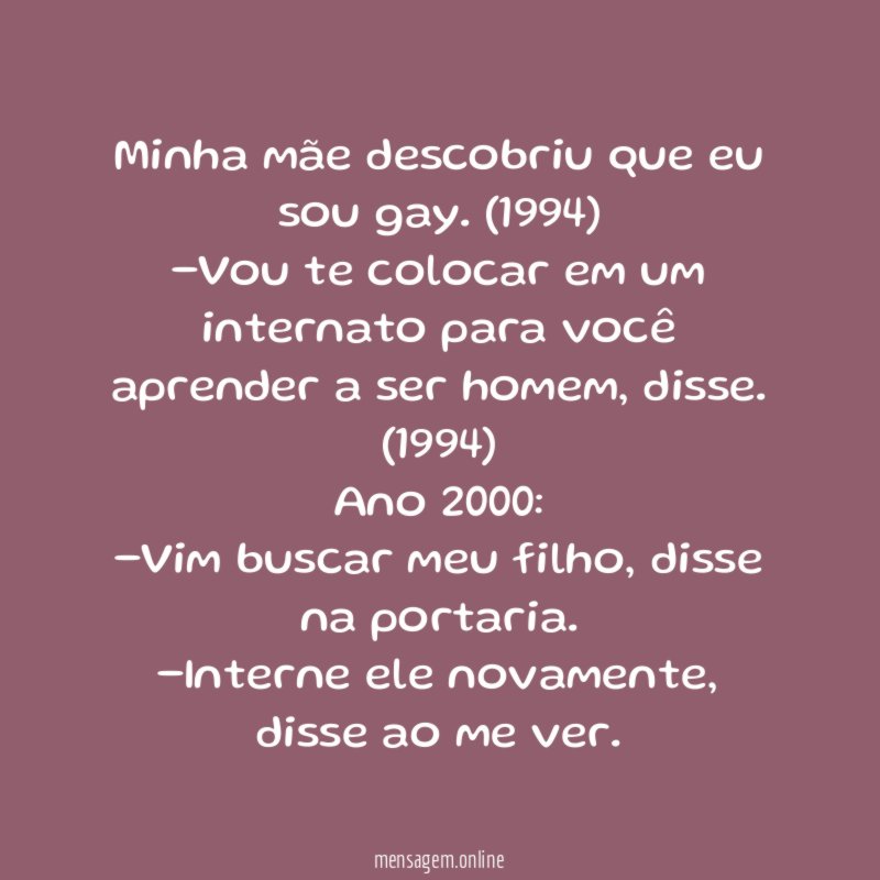 Minha mãe descobriu que eu sou gay. (1994)