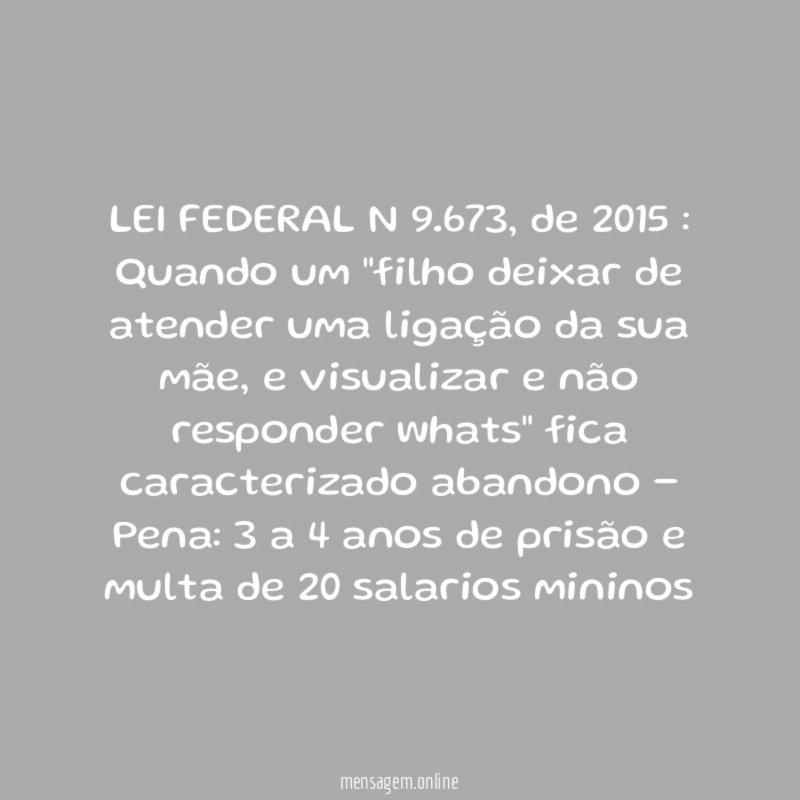 LEI FEDERAL N 9