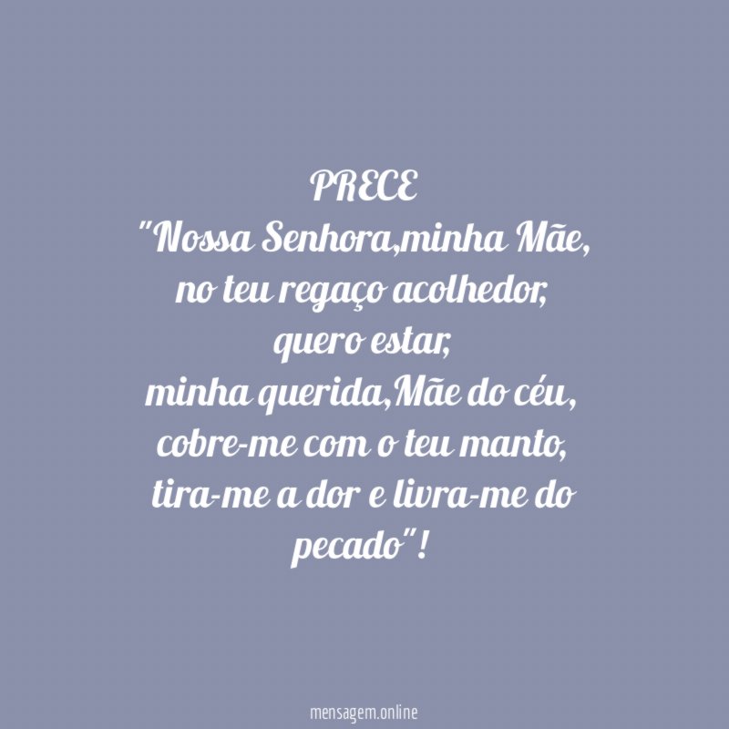 PRECE "Nossa Senhora