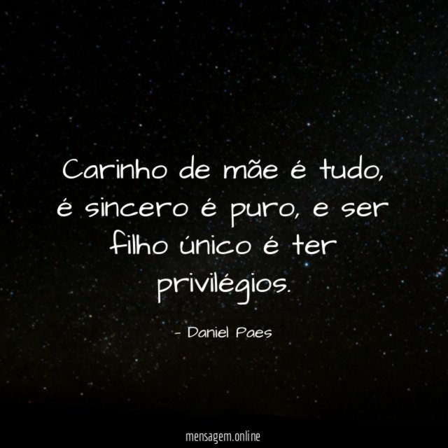 Carinho de mãe é tudo