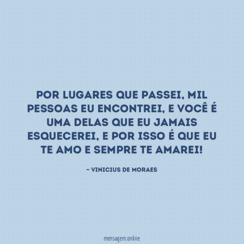 Por lugares que passei