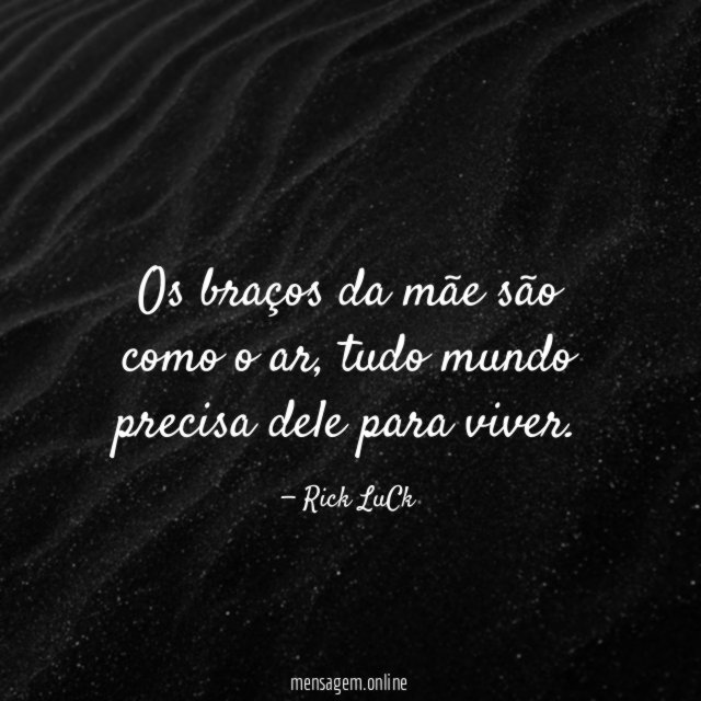 Os braços da mãe são como o ar