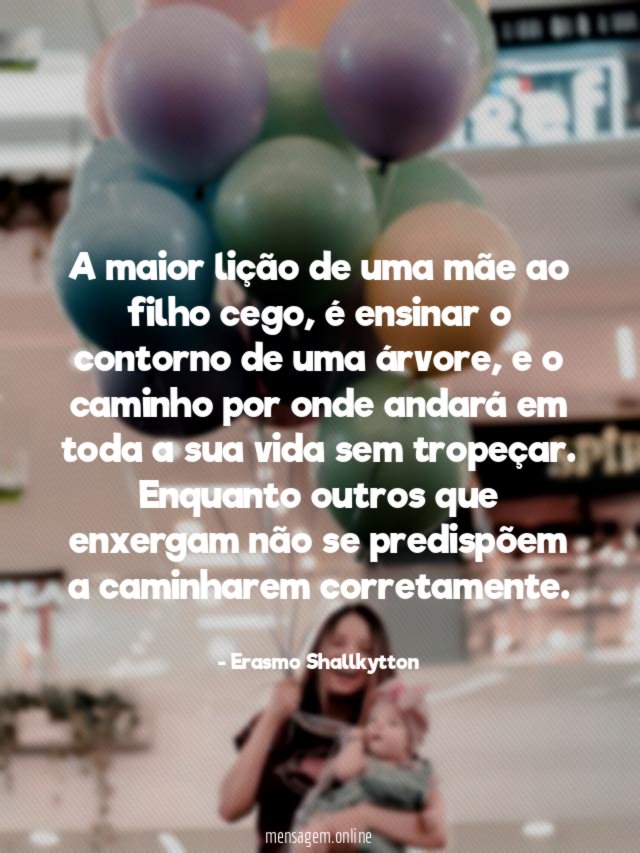 A maior lição de uma mãe ao filho cego