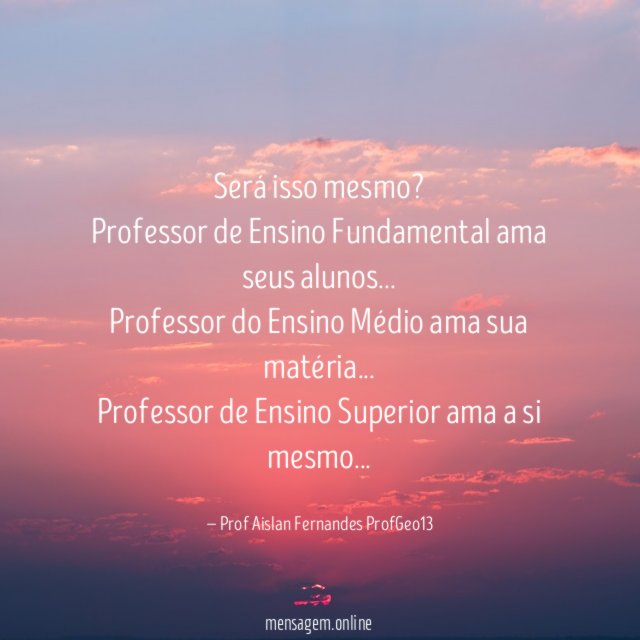 Será isso mesmo