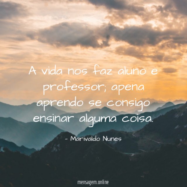 A vida nos faz aluno e professor