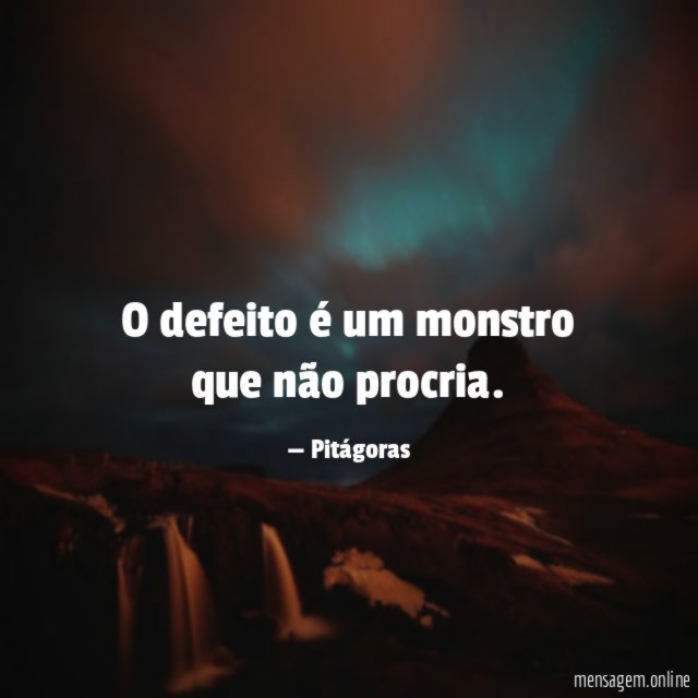 O defeito é um monstro que não procria