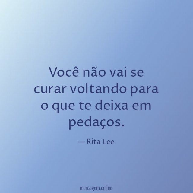 Você não vai se curar voltando para