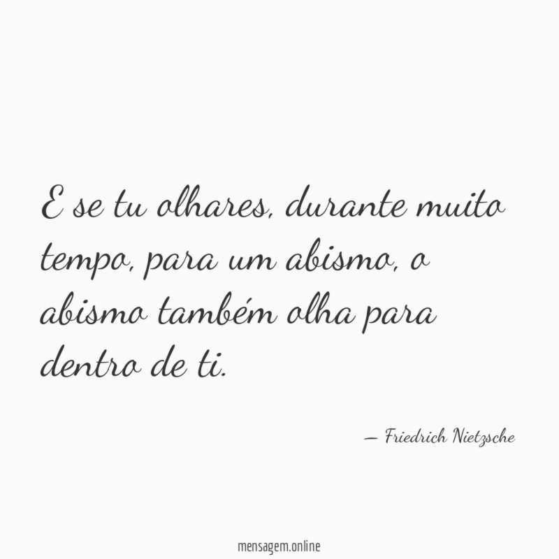 E se tu olhares