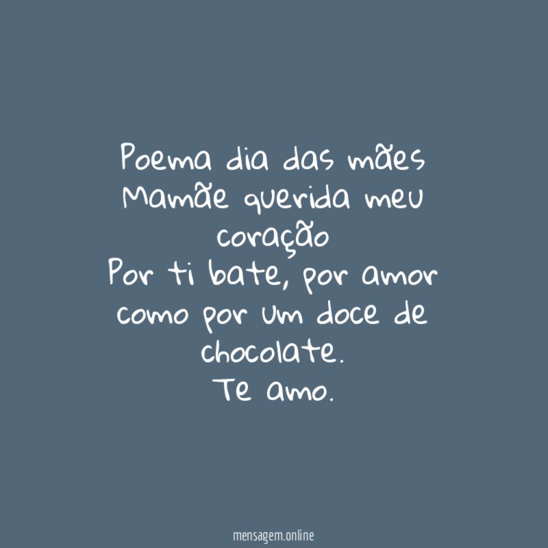 Poema dia das mães
