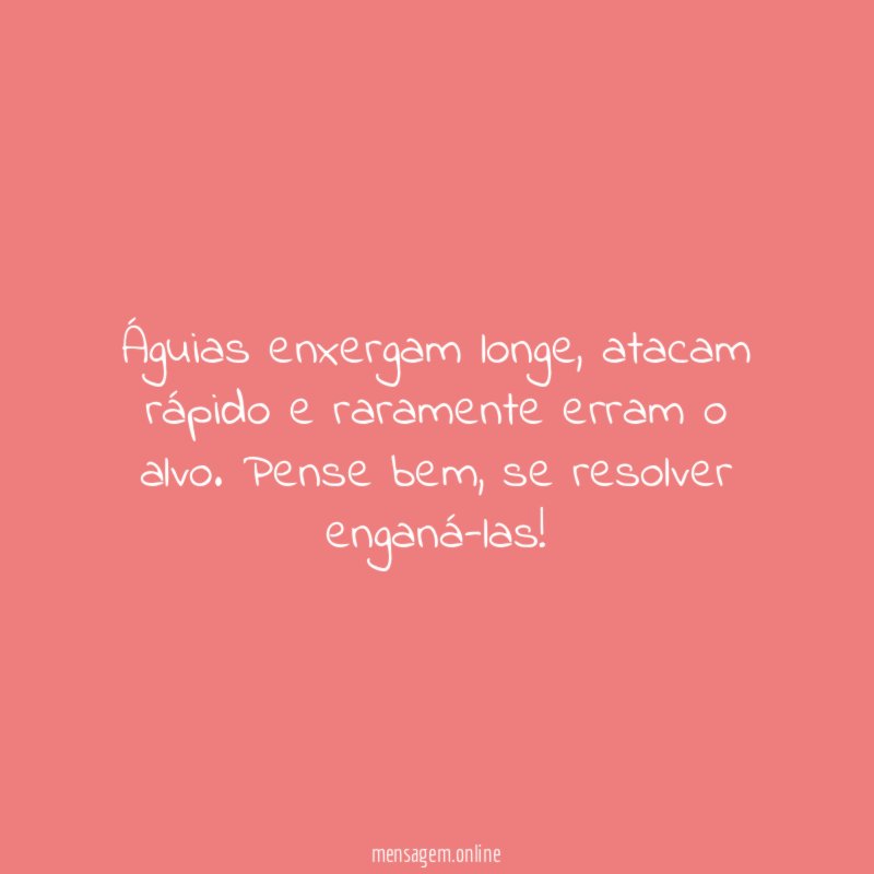 Águias enxergam longe