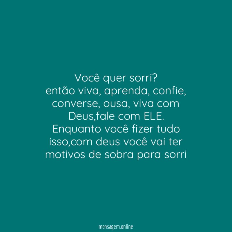 você quer sorri
