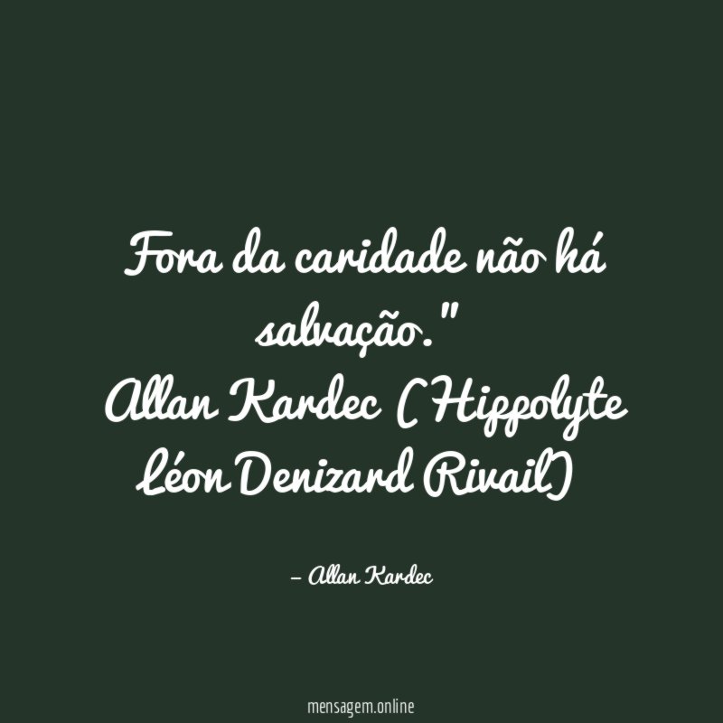 Fora da caridade não há salvação