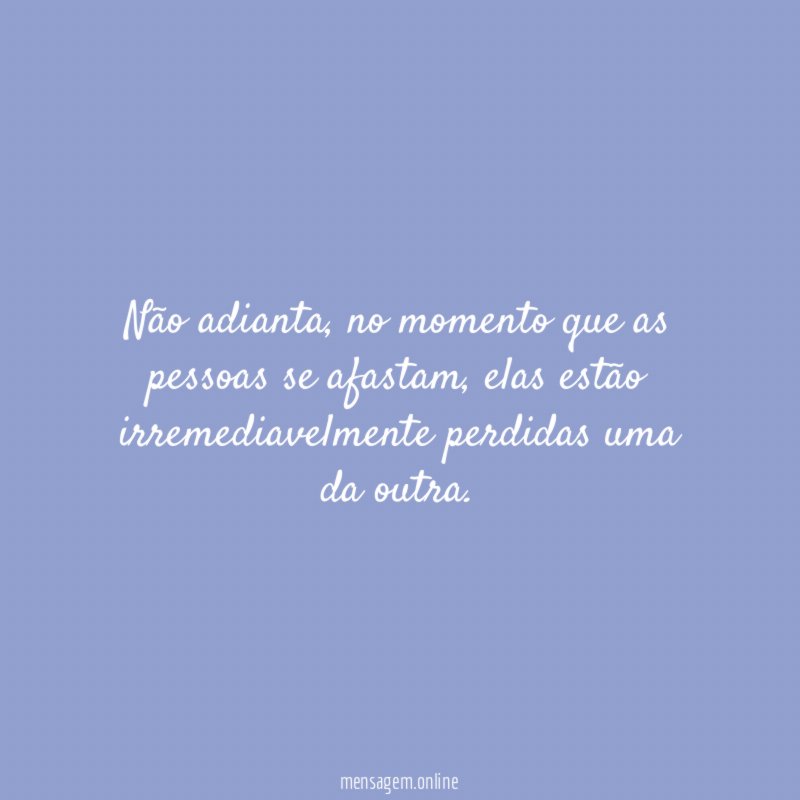 Não adianta
