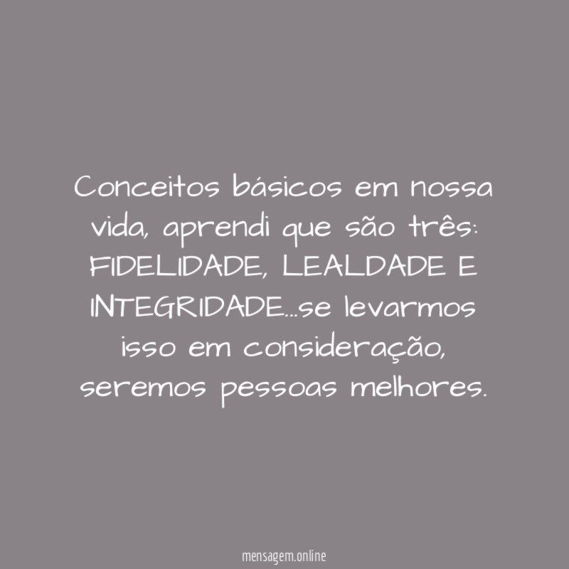 Conceitos básicos em nossa vida