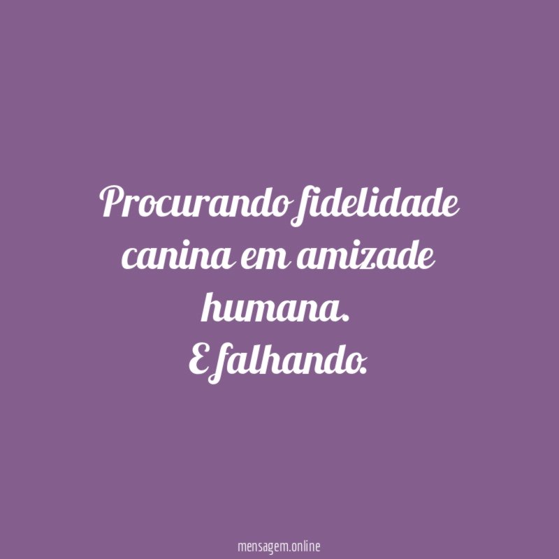 Procurando fidelidade canina em amizade humana