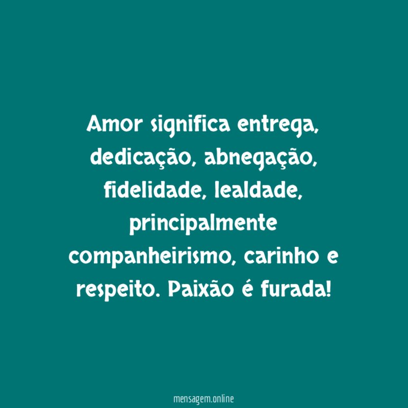 Amor significa entrega