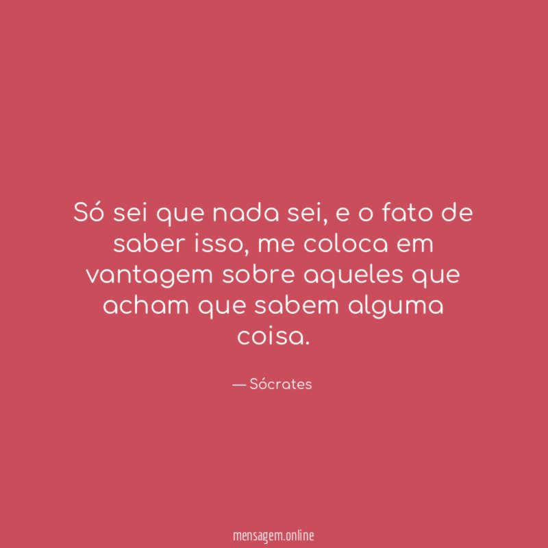 Só sei que nada sei