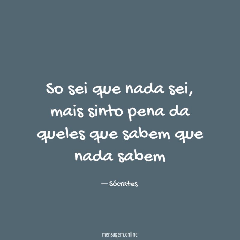 So sei que nada sei