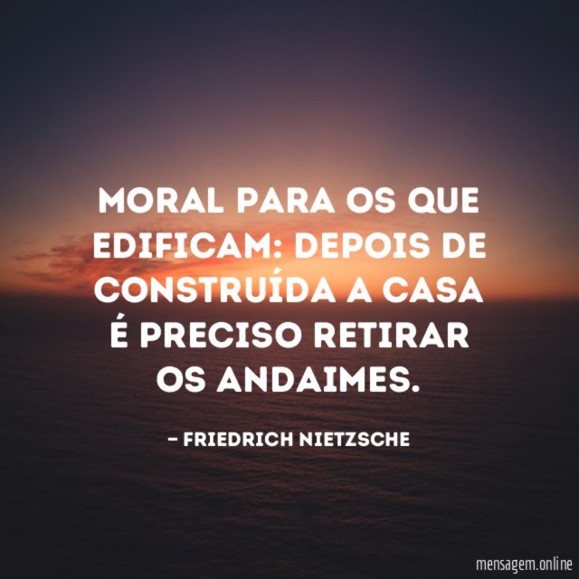 Moral para os que edificam