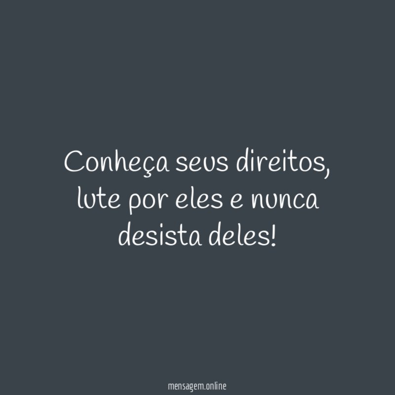 Conheça seus direitos