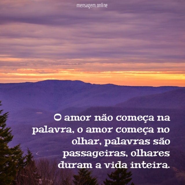 O amor não começa na palavra
