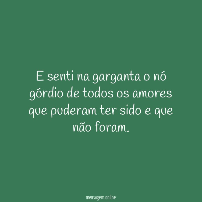 E senti na garganta o nó górdio de