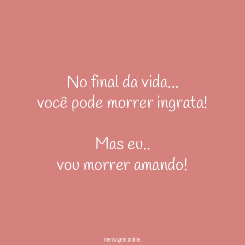 No final da vida