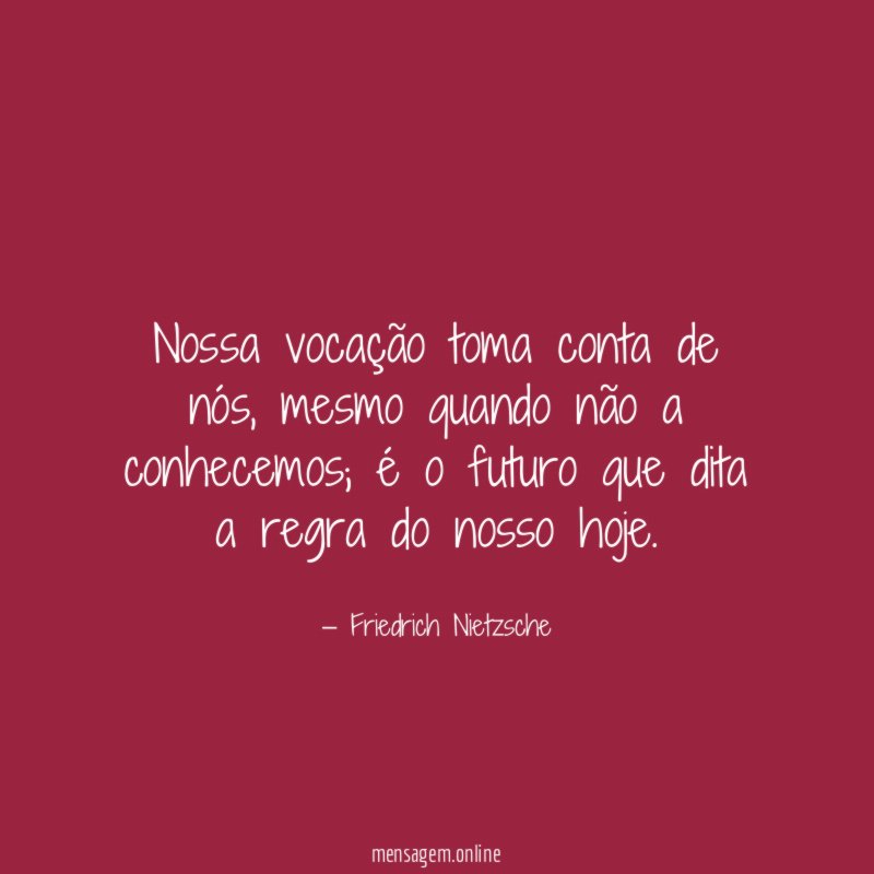 Nossa vocação toma conta de nós