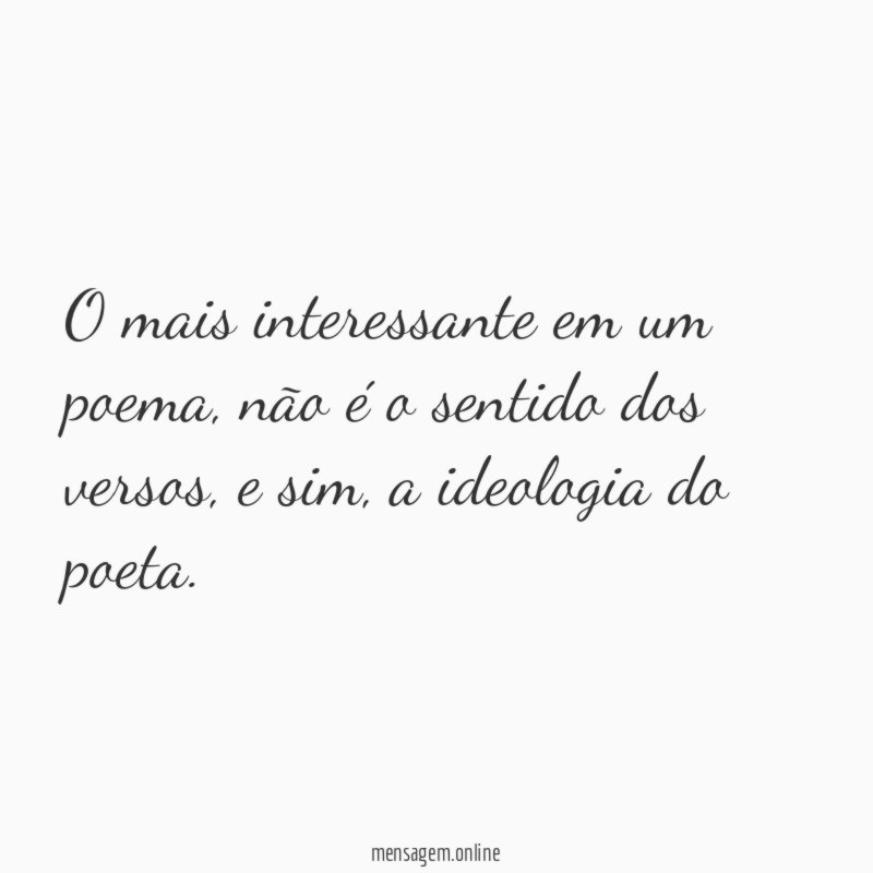 O mais interessante em um poema