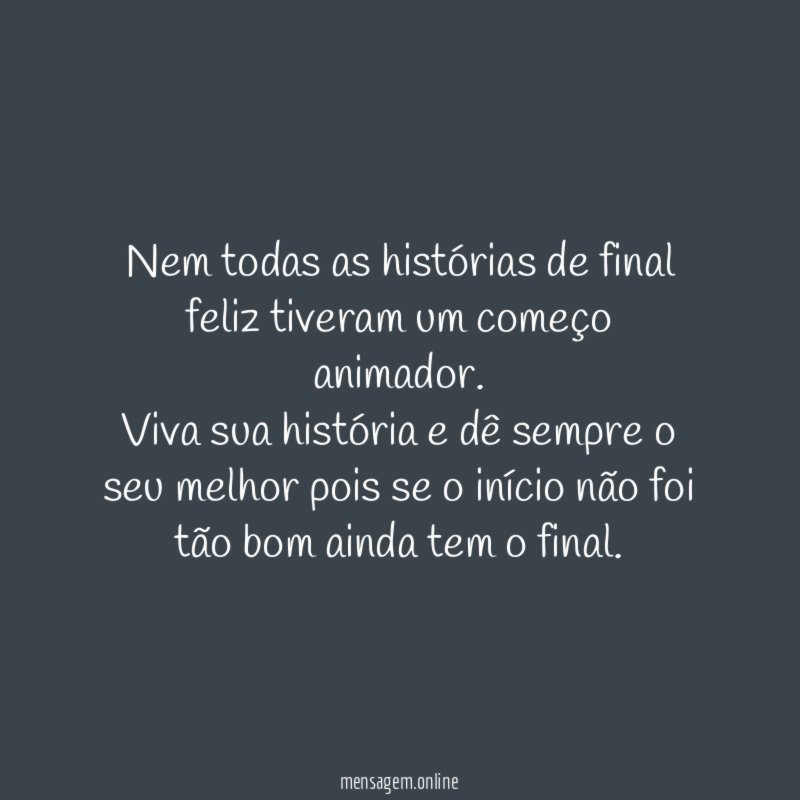 Nem todas as histórias de final feliz tiveram