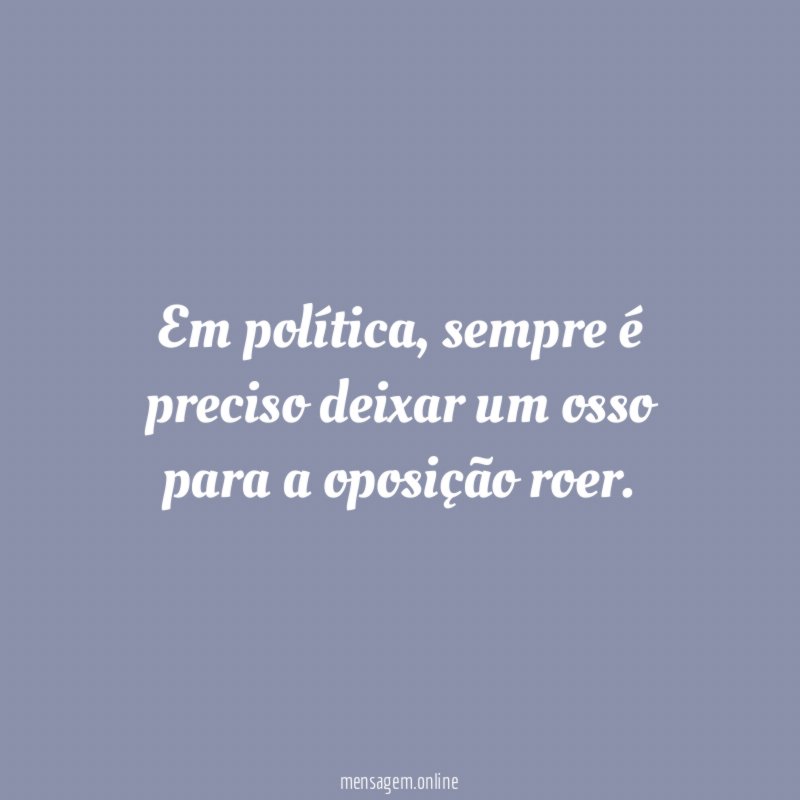 Em política