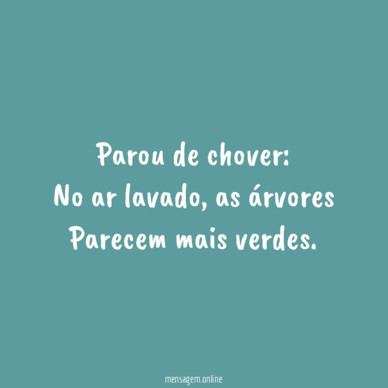 Parou de chover