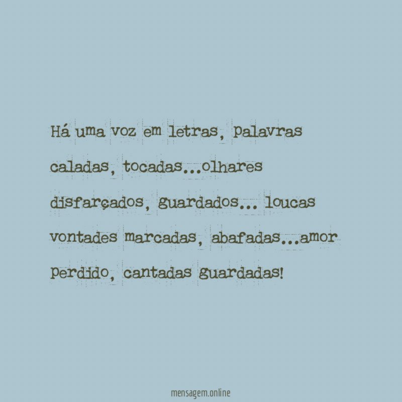 Há uma voz em letras