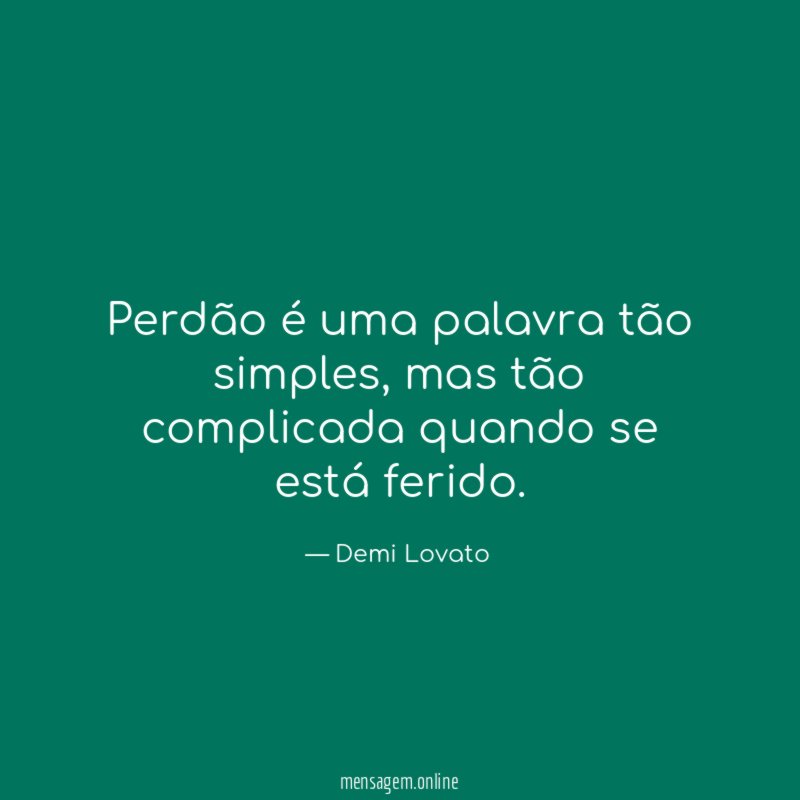 Perdão é uma palavra tão simples