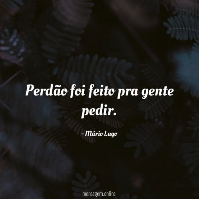 Perdão foi feito pra gente pedir