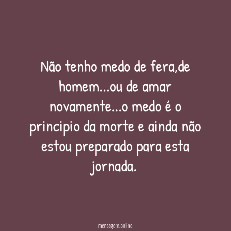 Não tenho medo de fera