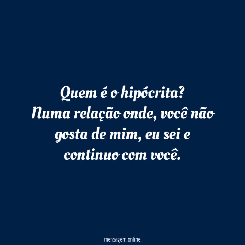 Quem é o hipócrita