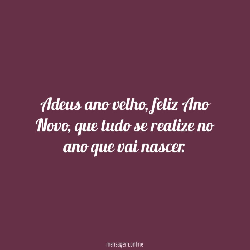 Adeus ano velho